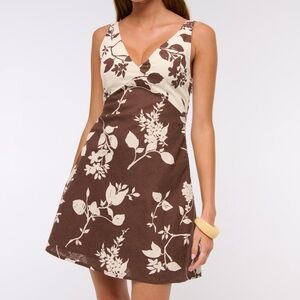 Abercrombie & Fitch Brown and Cream Floral Dress